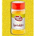 Bakers Choice Yellow Sprinkles for Baking - Jimmies Sprinkles for Ice Cream Toppings - Dairy Free, Kosher 2.8 oz.