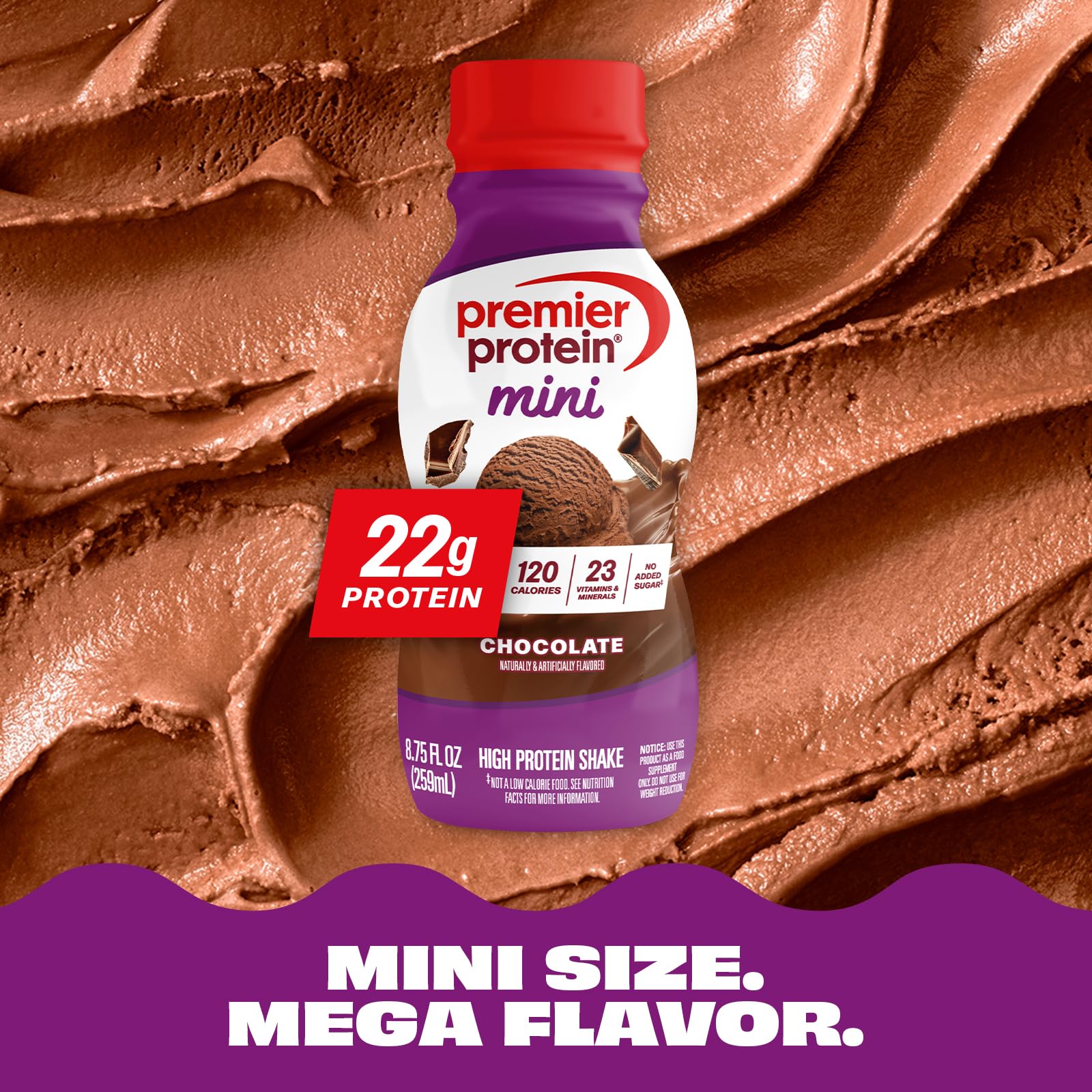 Premier Protein Shake MINIs, Chocolate, 22g Protein, 120 Calories, No Added Sugar, 8.75 fl oz, 12 Pack