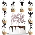 25pcs Bachelor Party Cake Decorations-Same Forever Cake Topper- Hen Party cake Decorations Bridal Shower Supplies (Rose gold)