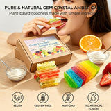 Japanese Crystal Candy Gems - 20 pieces per box | Crunchy Shell, Chewy Center | Assorted Fruit Flavors, Individually Wrapped