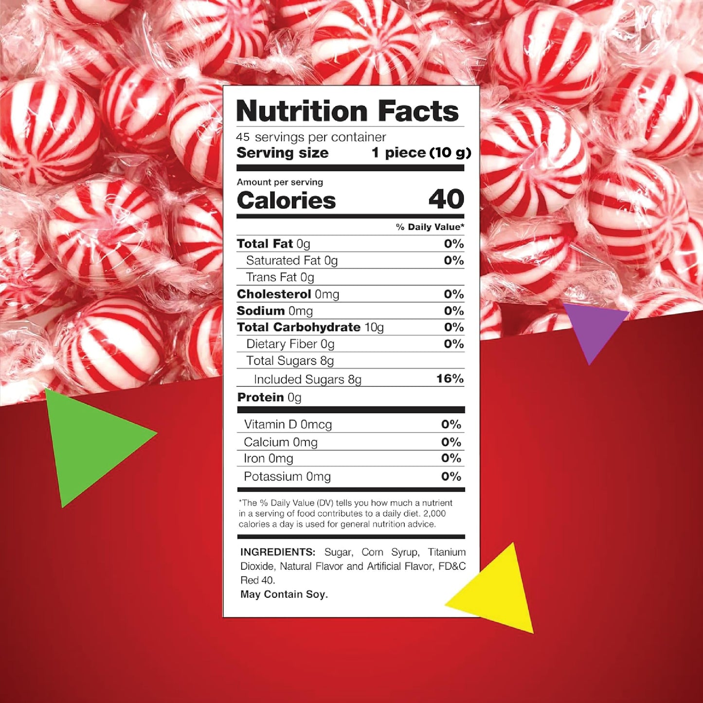 Jumbo MInt Balls |1 Pound Bag - Approx. 45 Count | Nostalgic Peppermint Hard Candy | Individually Wrapped Candy for Office Bowls & Buffets