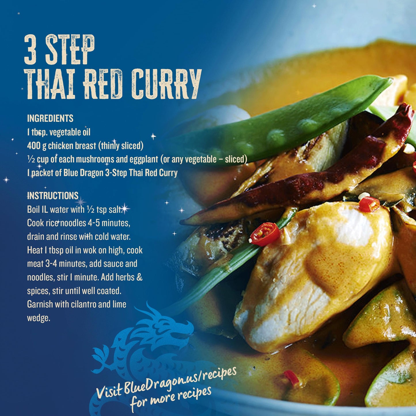 Blue Dragon 3 Step Thai Red Curry Kit - 8.9 oz (Pack of 2) - Pre-Portioned Sachets of Authentic Thai Red Curry Paste, Coconut Milk, & Aromatic Herbs