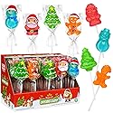 40 Pack Christmas Lollipops - Individually Wrapped Holiday Themed Lollipops - Santa, Tree Snowman, Gingerbread, Designs & Delicious Flavor -Bulk