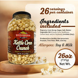 Stonehedge Farms Kettle Corn Crunch Popcorn | 26 oz Large Tub | Perfect for Holidays and Christmas | Bulk Gourmet Popped Flavored Sweet Snacks | Pop
