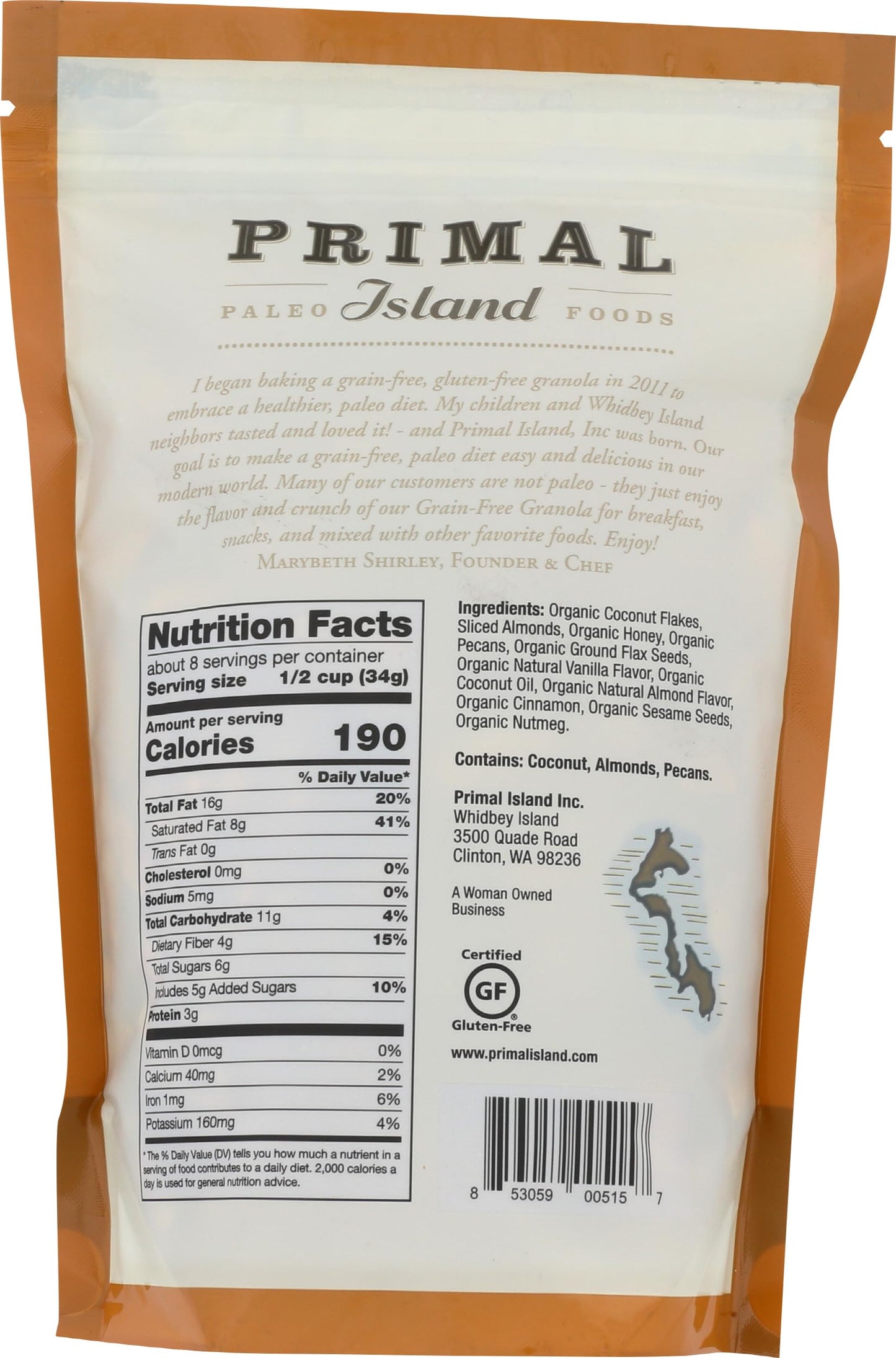 Primal Island Toasted Coconut Granola, 10 OZ