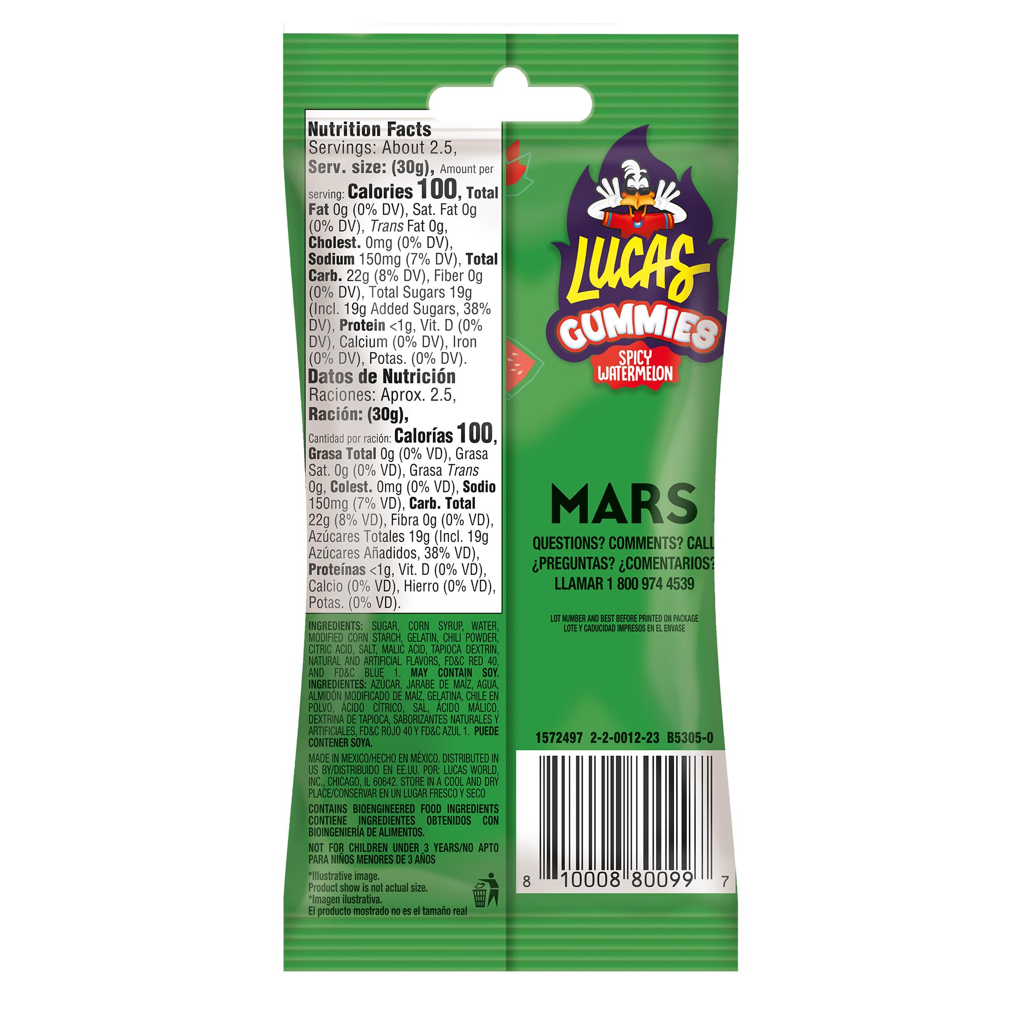 Lucas Spicy Gummies Watermelon Flavored 12 pack, 29.6OZ - Share the Heat this Valentine's Day