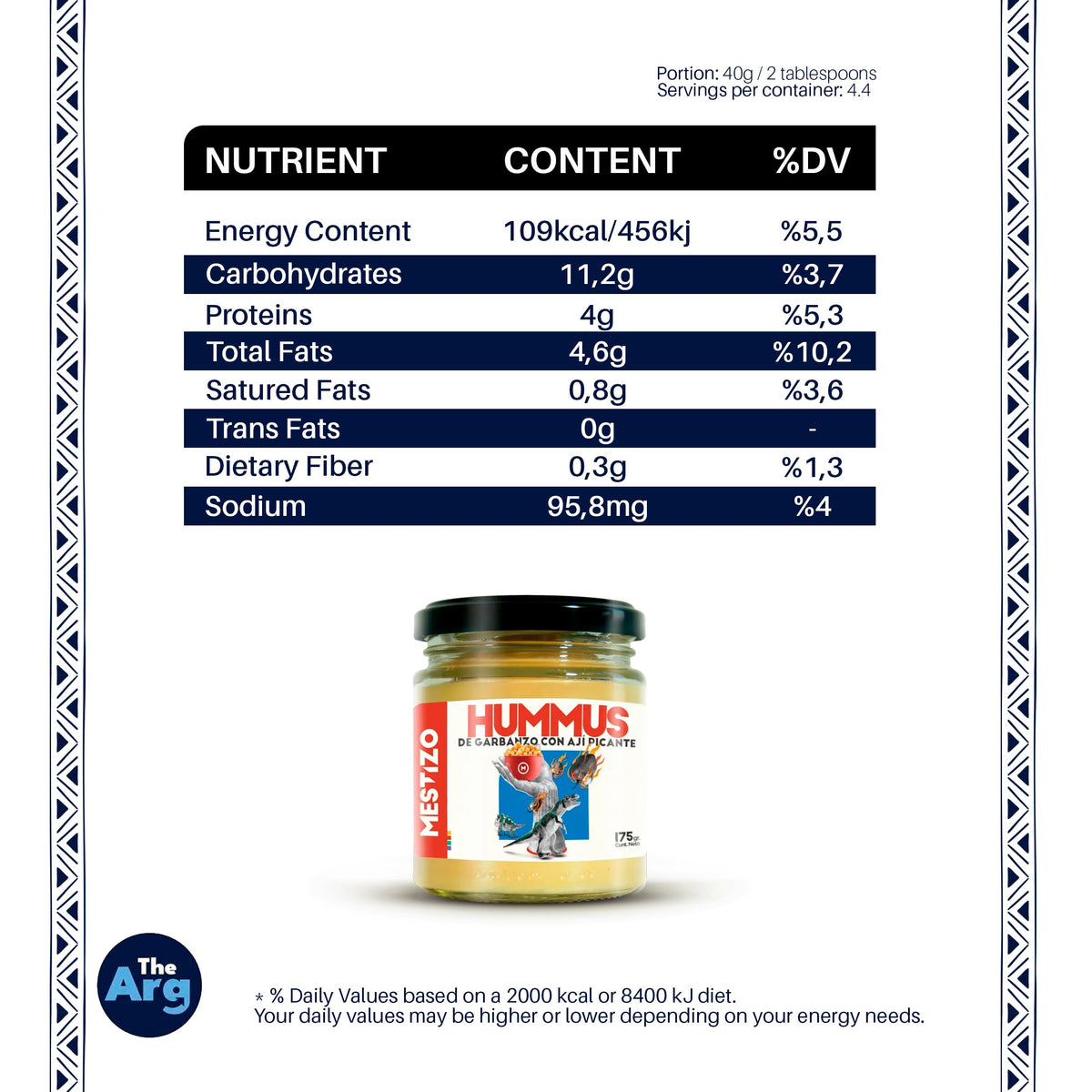 THEARG THE ARG | Pack x2 Chickpeas Hummus with Red Pepper | Dip your Chips Crackers Bread and More | Healthy Snacks 100% Natural