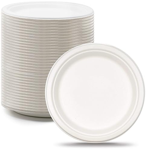 Green Earth - Natural Bagasse (Sugarcane Fiber) Tree Free 9" Paper Plate / Biodegradable / Compostable (500 Counts Disposable Plates?