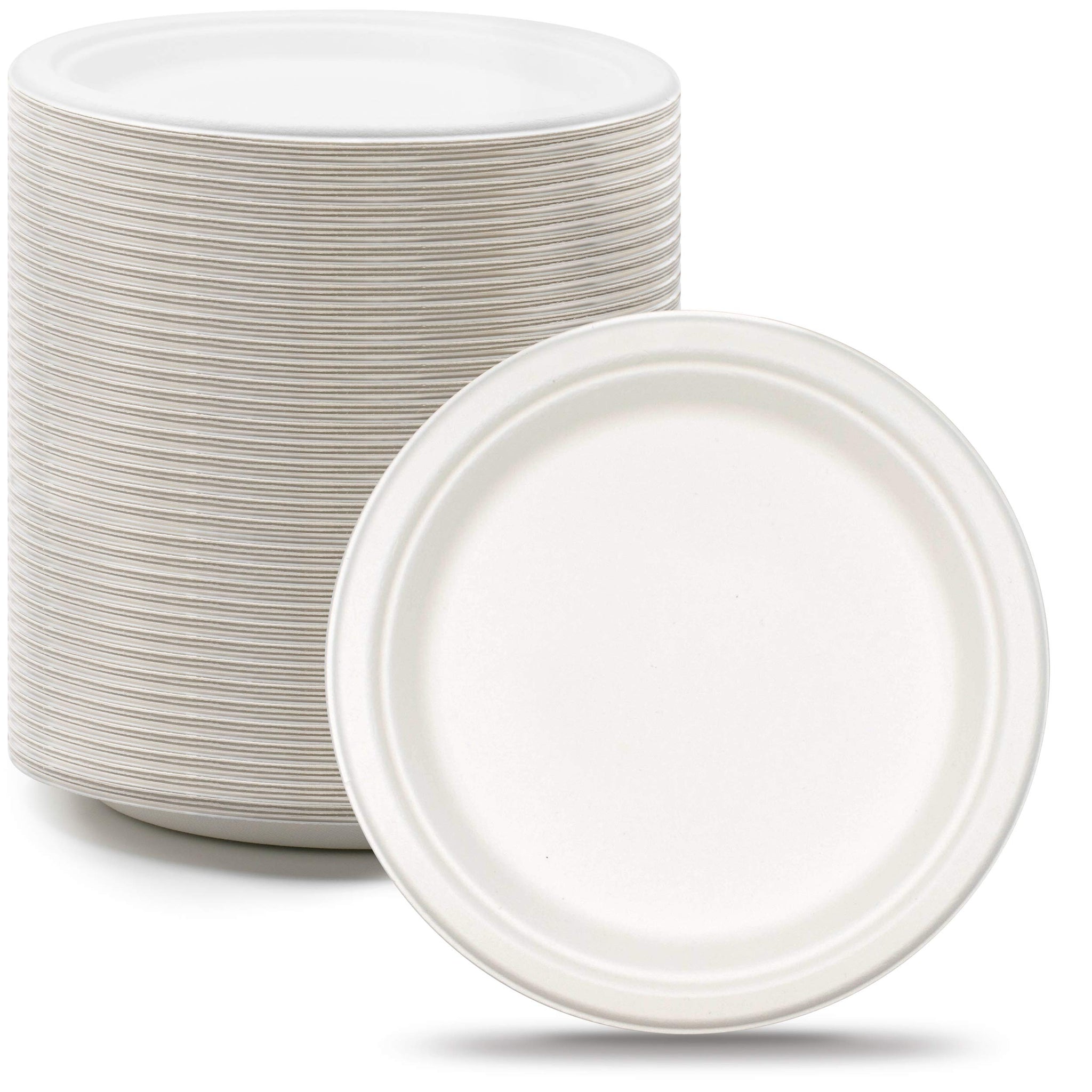Green Earth - Natural Bagasse (Sugarcane Fiber) Tree Free 9" Paper Plate / Biodegradable / Compostable (500 Counts Disposable Plates?