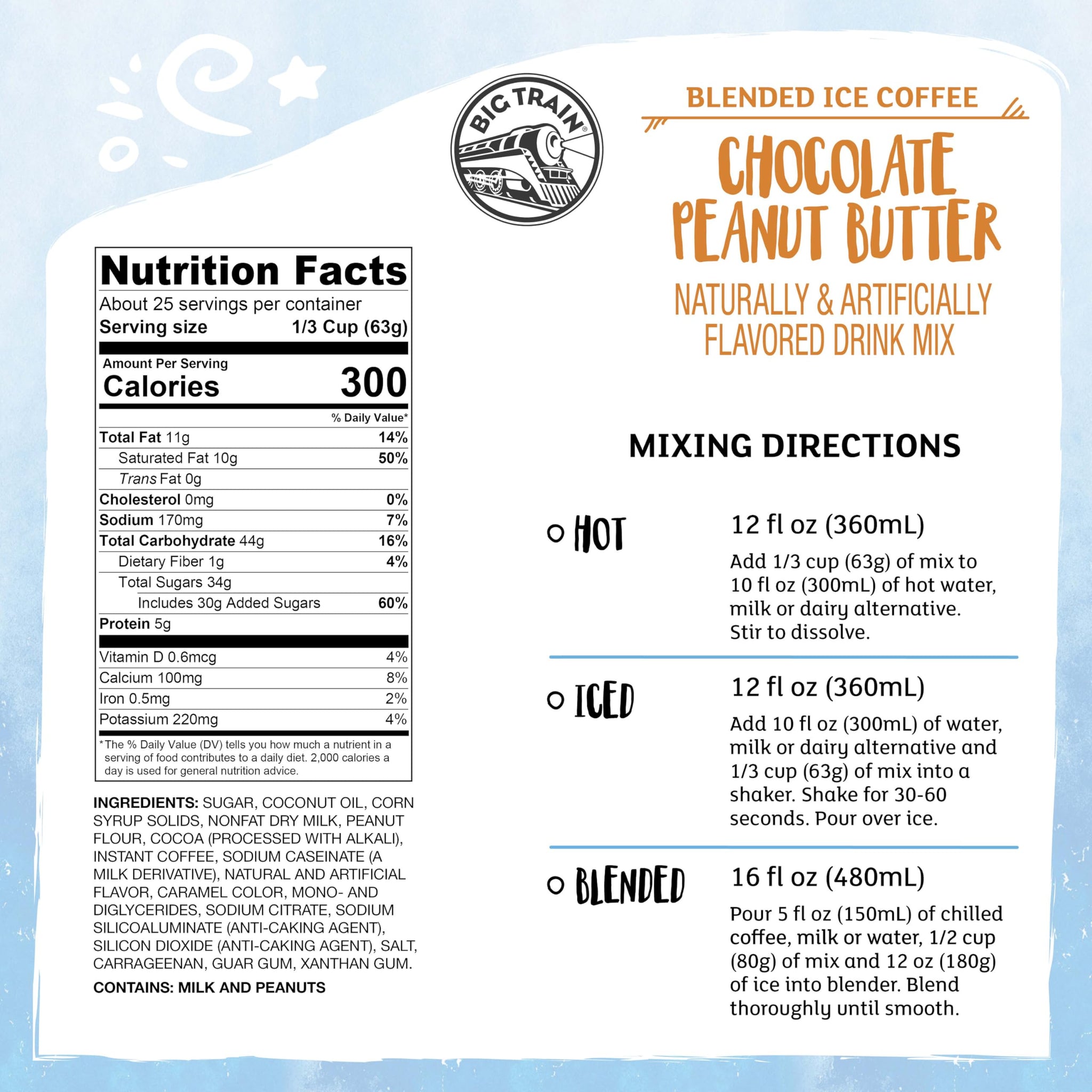 Big Train Chocolate Peanut Butter Blended Ice Coffee Beverage Mix, 3.5 Pound (Pack of 1)