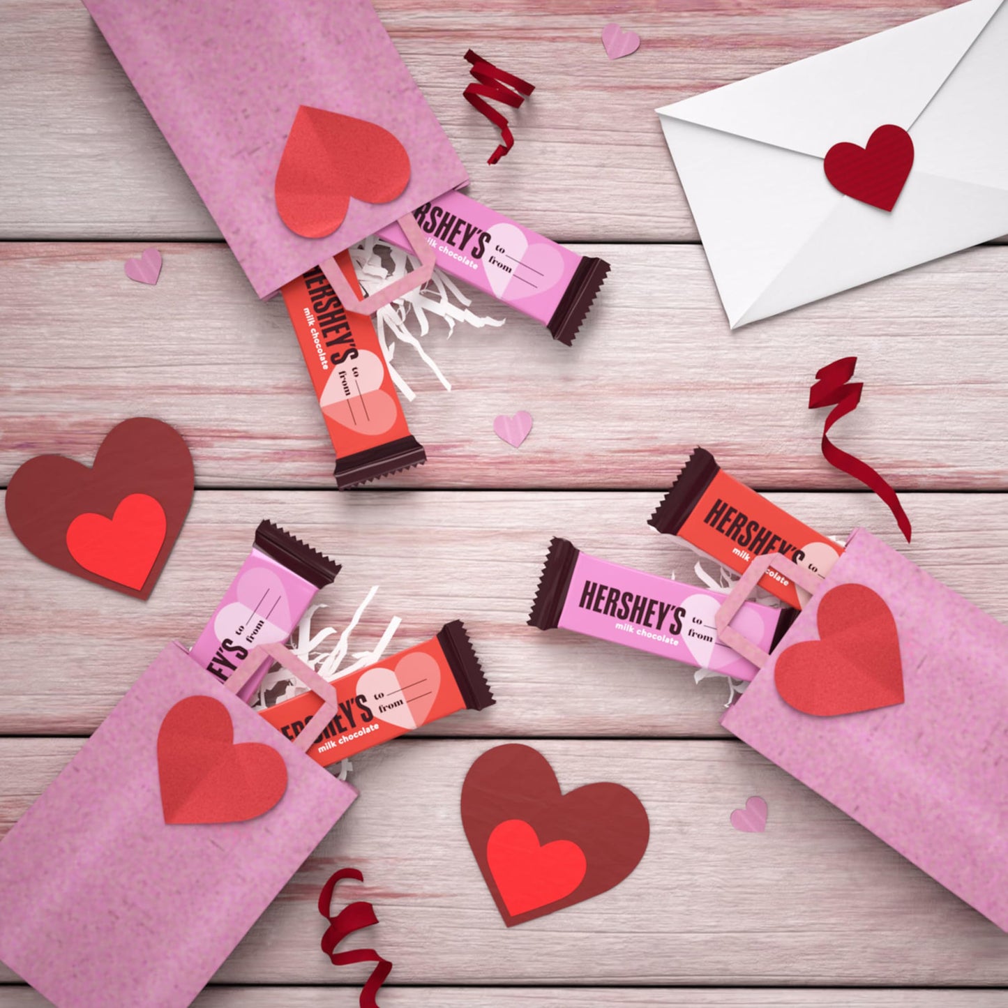 HERSHEY'S Milk Chocolate Snack Size, Valentine's Day Candy Bag, 12.6 oz (28 Pieces)