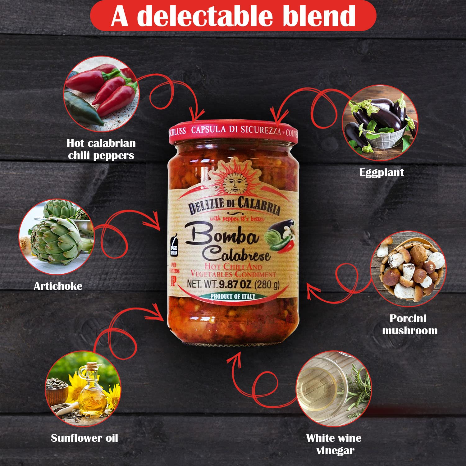 Bomba Calabrese Italian Hot Sauce Spread 9.87 oz - Pack of 2