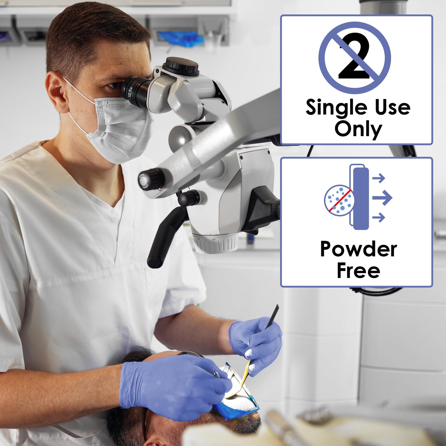 INNOVATIVE HAUS Indigo Nitrile Exam Gloves. Powder Free, Latex Free, Disposable. Ideal for Medical, Food Handling, Cleaning. Extra Large - 100 Pack