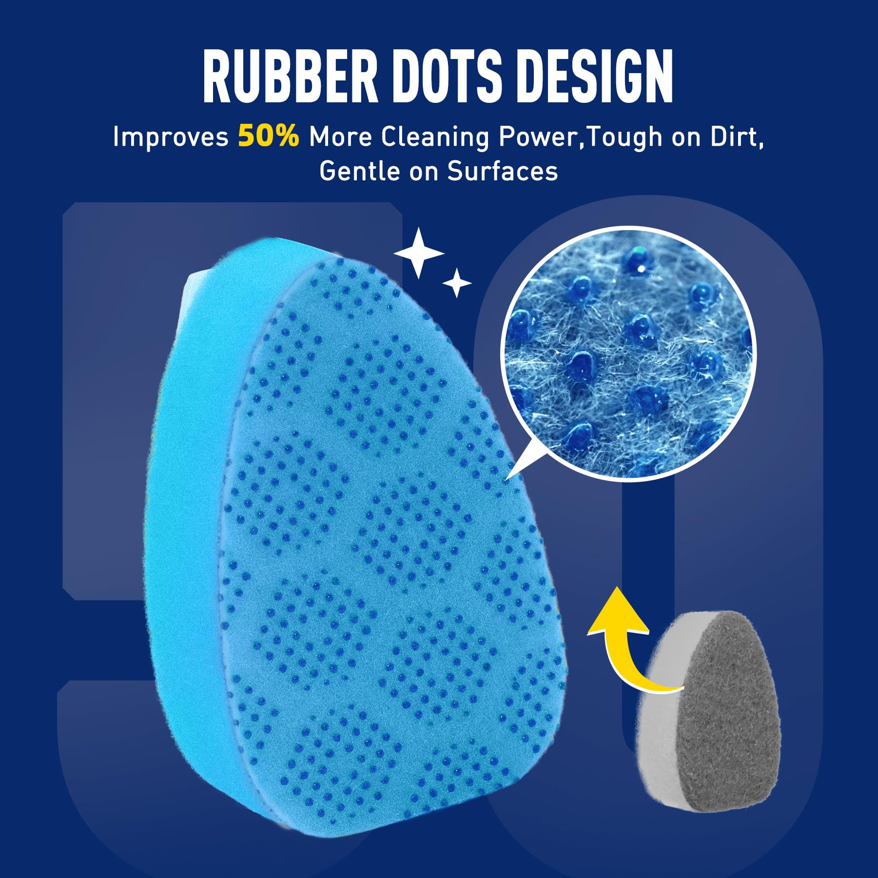 Scrub Dots Dishwand Refills for Scotch-Brite Dishwand, Non Scratch Scrubber Replacement Sponge Head, Heavy Duty Dish Wand Brush Refill, Dish Soap