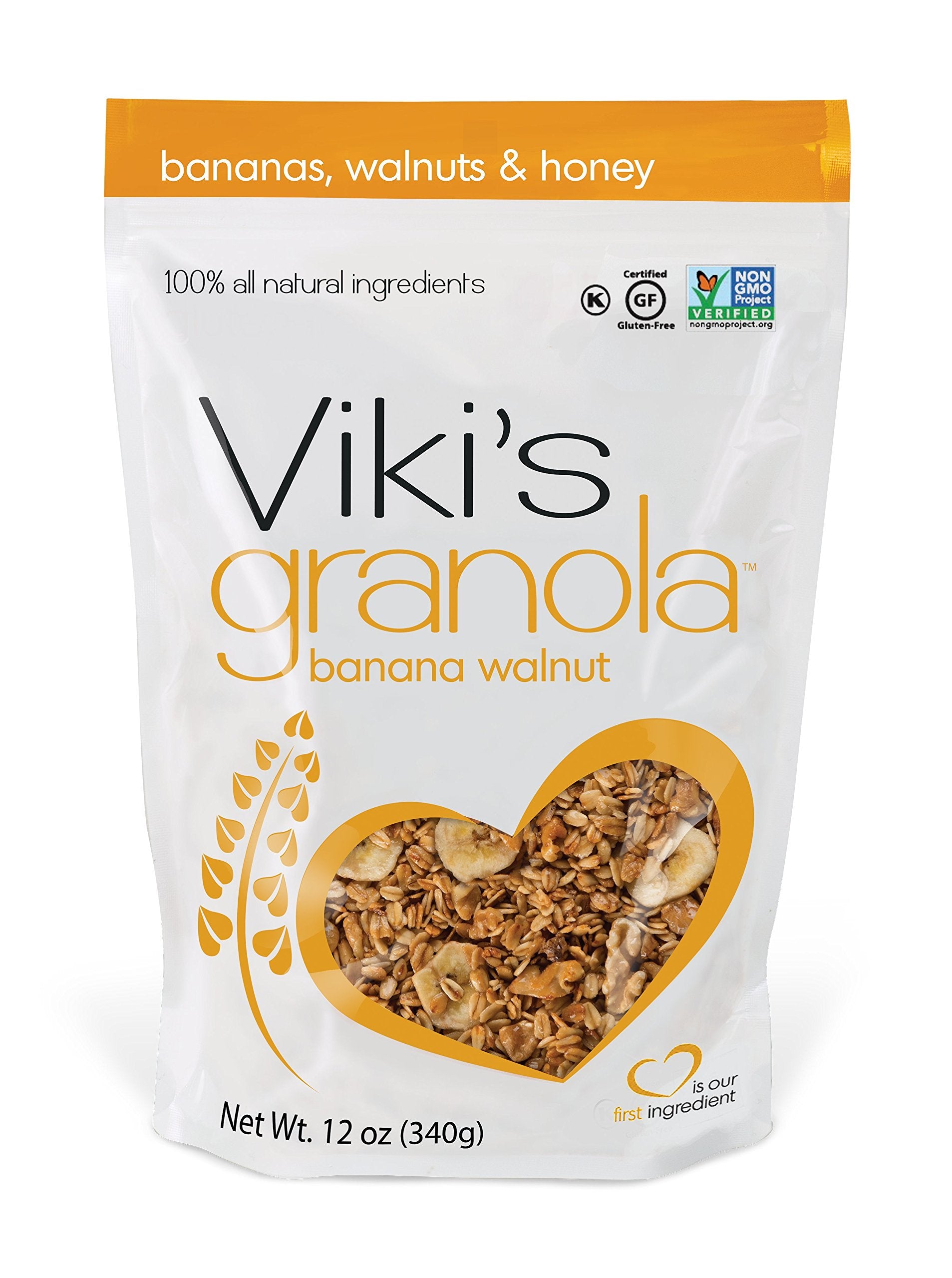 Viki's Granola, Banana Walnut, 12 Ounce