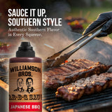 Williamson Bros - Japanese BBQ Sauce | Sweet & Savory with Soy, Sake & Mirin | Teriyaki-Inspired Marinade & Grilling Sauce, 15.5 oz