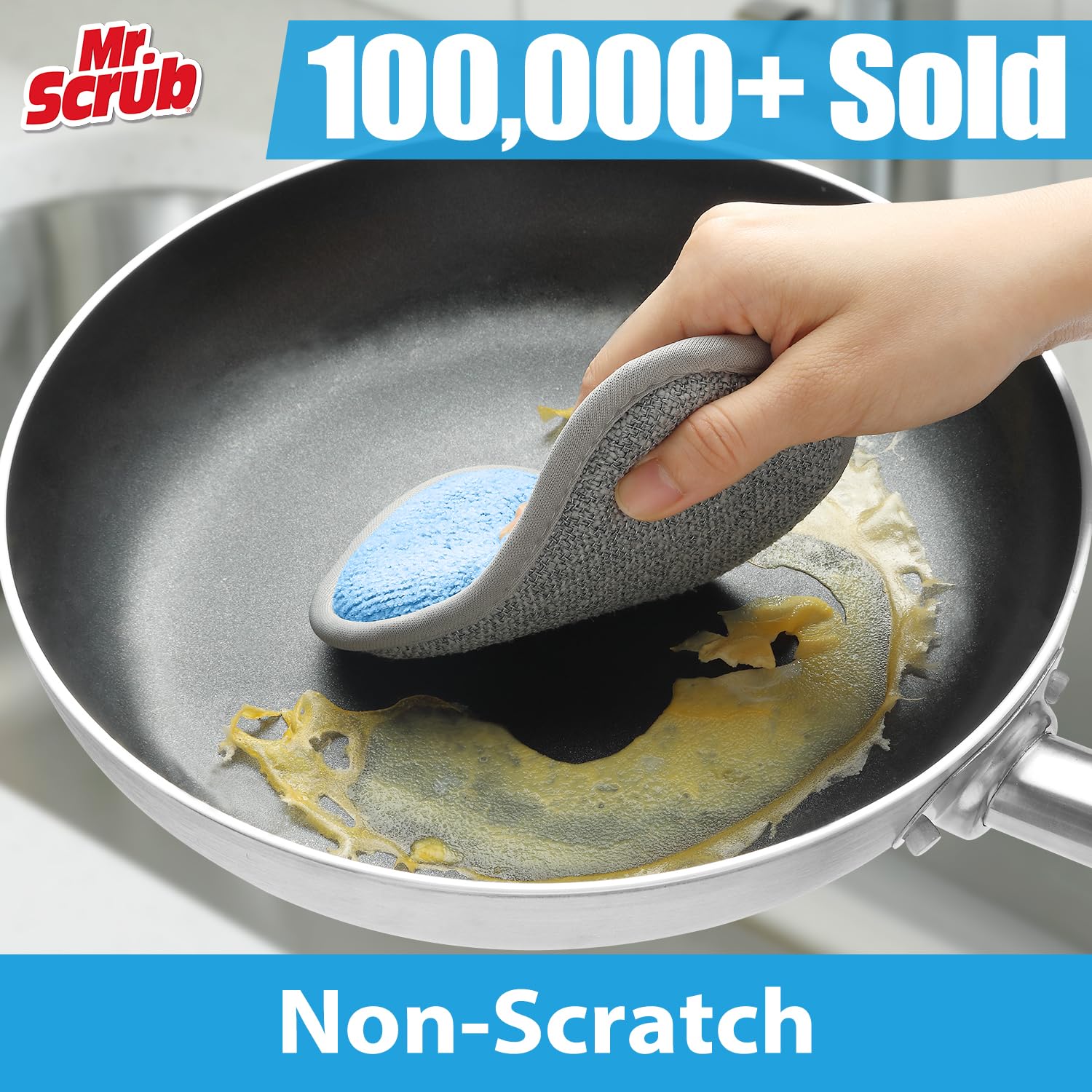 Sponges Kitchen Dish Sponge for Washing Dishes Cleaning Kitchen, All-Purpose, 6 Pack, Non Scratch, Rough Scrubbers Side for Non-Stick Cookware, Soft