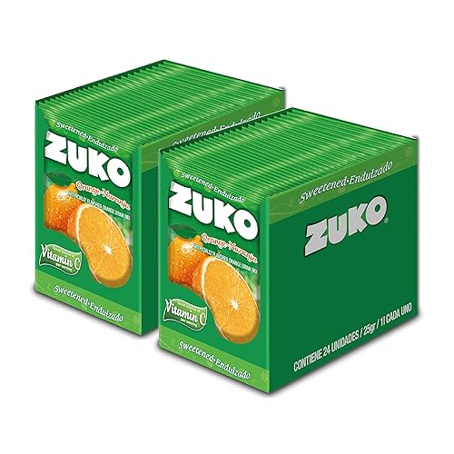 Zuko Instant Beverage Drink Mix, Flavor Orange Powdered, No Added Sugar Needed, 48 Ct Individual Packets