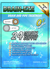 Drain & Pipe Drain-Eze Pro for Main Sewer and Septic Lines. Build-Up Remover-Conditioner (24-Treatments (24))