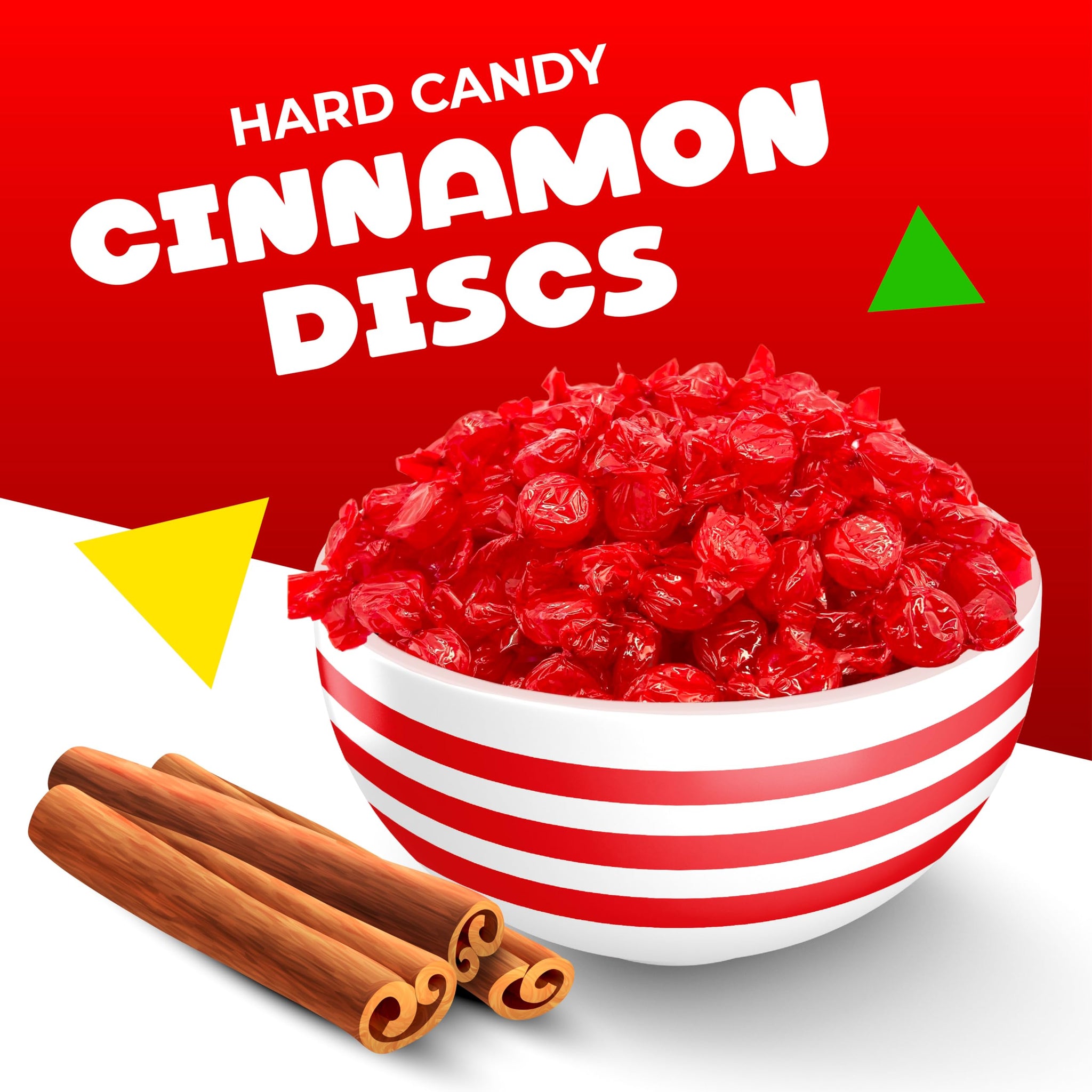 Cinnamon Discs Hard Candy | 1 Pound Bag | Cinnamon Candy | Hard Candies Individually Wrapped | Old Fashioned Candy for Office Bowls, Snacking