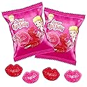 4E's Novelty 30 Packs Sour Lip Gummies, Strawberry Flavor Sour Pucker Up Gummy, Small Individually Wrapped Bulk (4 Jellies per Bag) Classroom Exchange