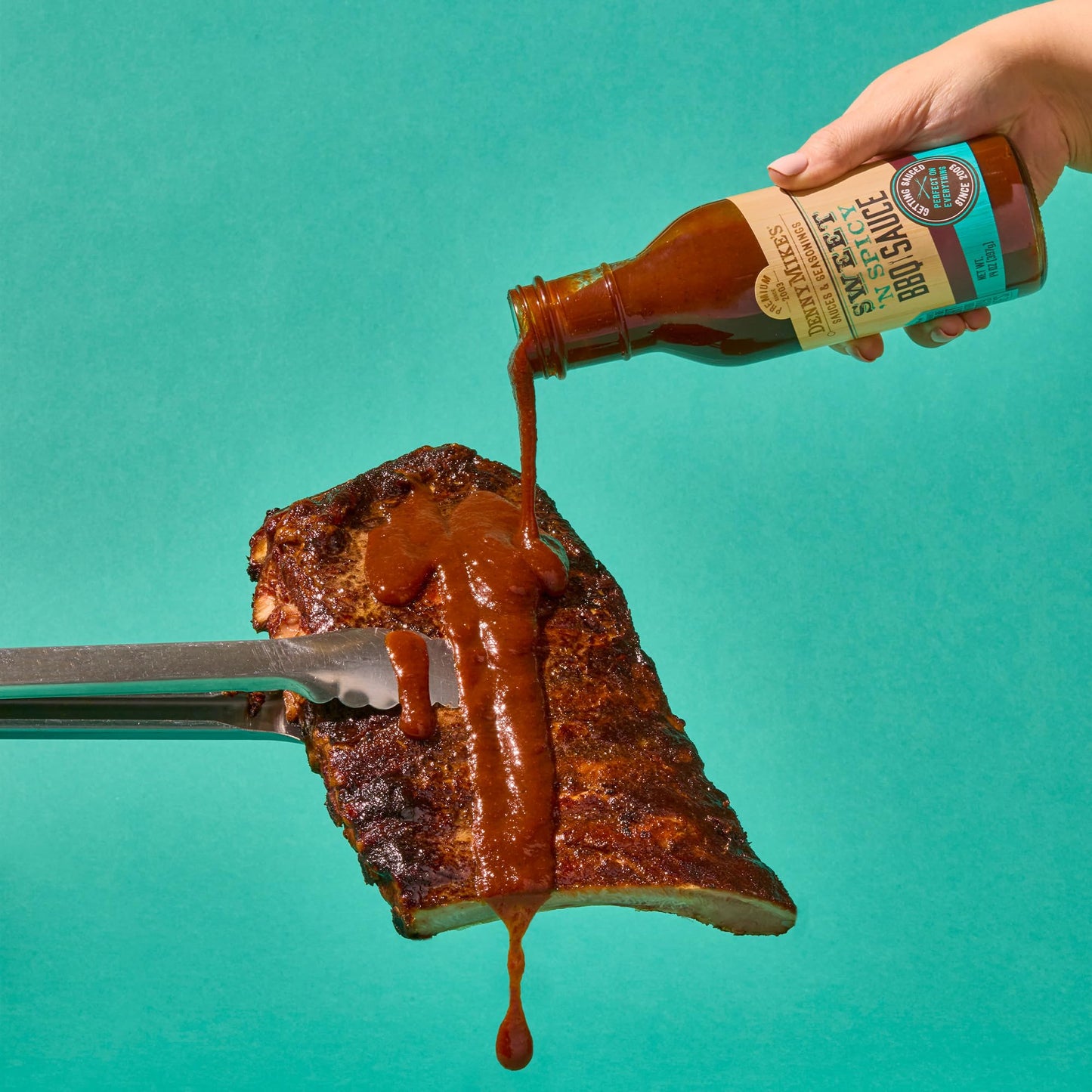 DennyMike's Sweet ’N Spicy Kansas City Style BBQ Sauce - 14 oz - Classic Sweet & Mild Heat Barbecue Sauce