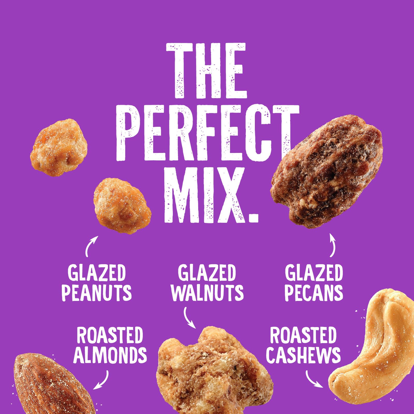 Emerald Nuts Salty Sweet Mixed Nuts (1-Pack), Features Kettle Glazed Peanuts, Almonds, Cashews, Kettle Glazed Walnuts, Kettle Glazed Pecans, 5.5oz