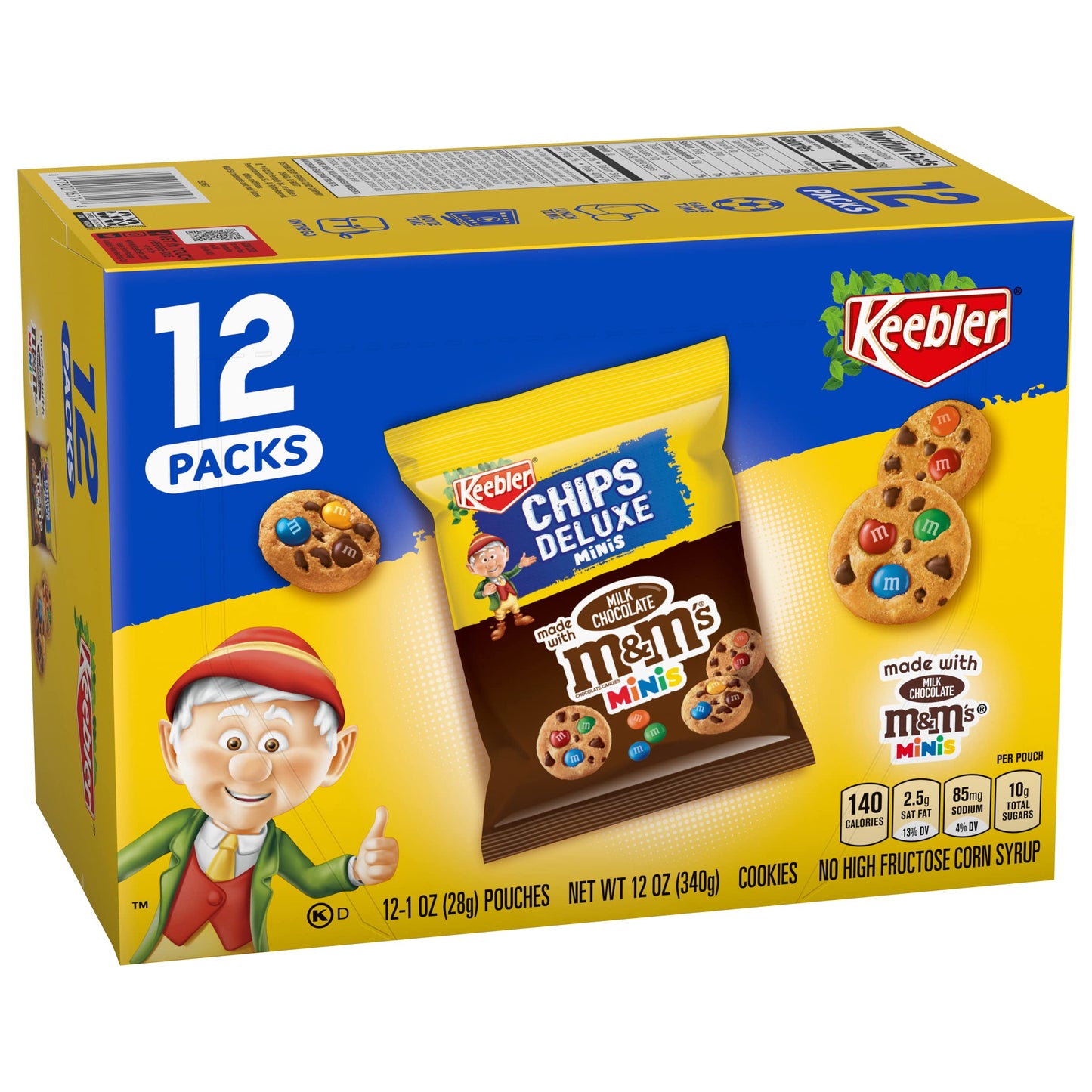 Keebler On-The-Go Chips Deluxe Rainbow Cookies with M&Ms, 12oz, 12ct