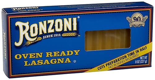 Ronzoni Oven Ready Lasagna, 8-Ounce Boxes (Pack of 12)