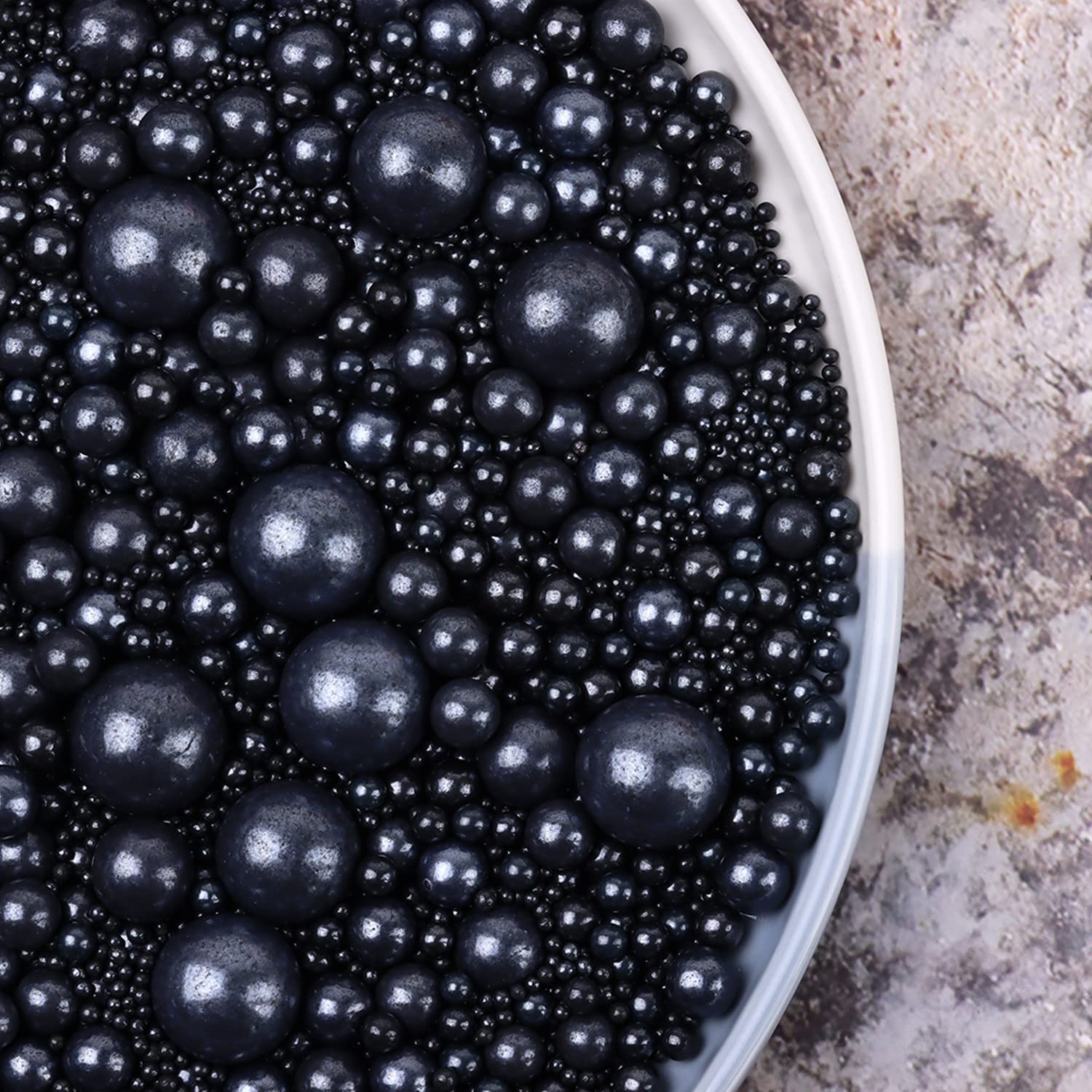 Black Sprinkles Edible Pearls Sugar Black Candy 4.2oz Idea Desserts Sprinkles Cake Decorations Cupcake Toppers Cookie Decorating Ice Cream Toppings