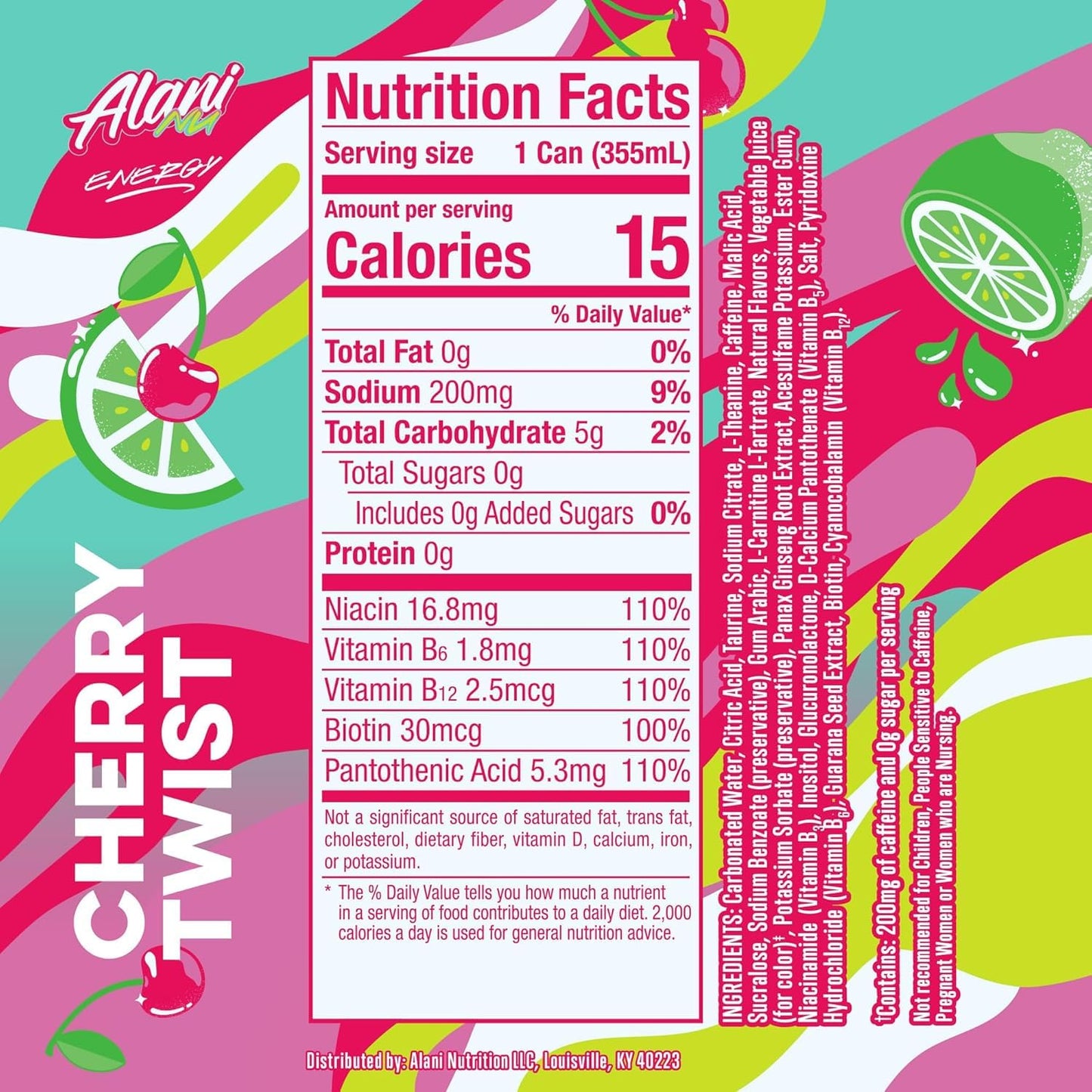 Alani Nu Energy Drinks 6 Flavor Variety Pack - Sugar Free, Low Calorie, 200mg Caffeine, Biotin B Vitamins, Zero Sugar, 10 Calories, 12 Fl Oz Cans, 12