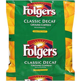 Folgers Classic Roast Decaf Ground Coffee Filter Pack, 1.5 oz Single Serve Portion Packs, 80 Count Bulk Coffee