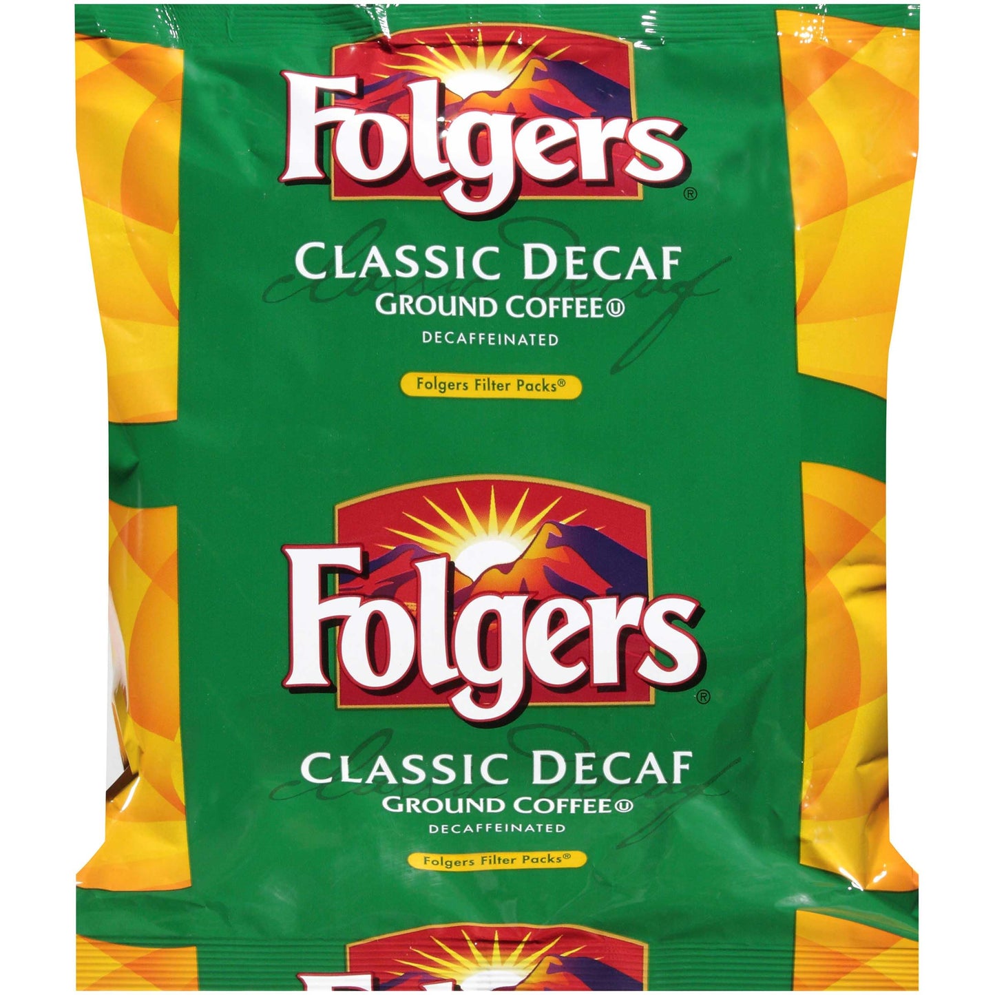 Folgers Classic Roast Decaf Ground Coffee Filter Pack, 1.5 oz Single Serve Portion Packs, 80 Count Bulk Coffee