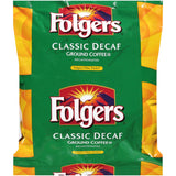 Folgers Classic Roast Decaf Ground Coffee Filter Pack, 1.5 oz Single Serve Portion Packs, 80 Count Bulk Coffee