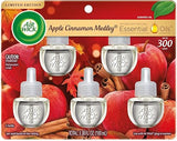 Air Wick Plug in Scented Oil Refill, Apple Cinnamon Medley, 5ct, Air Freshener, Essential Oils
