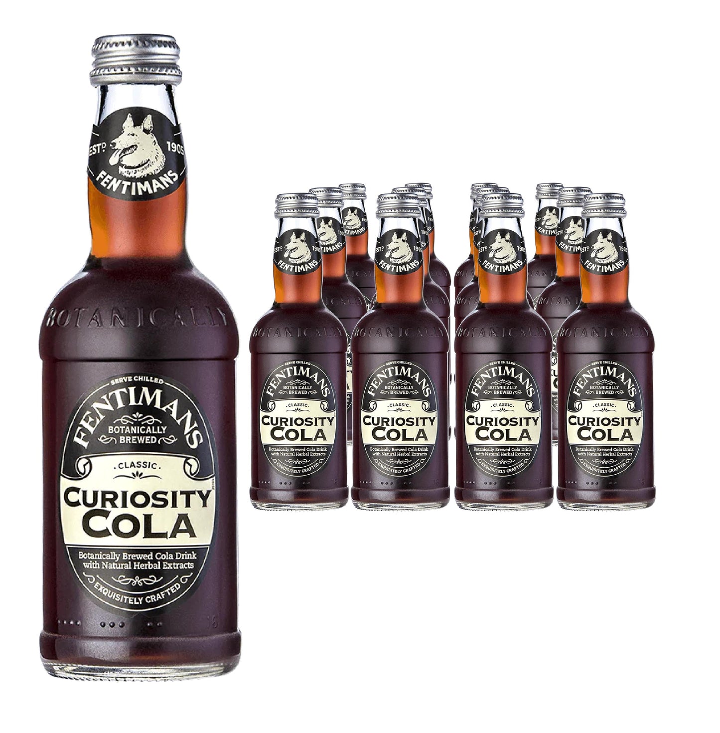 Fentimans Sparkling Curiosity Cola - Healthy Soda, All Natural Soda, Craft Soda with No Artificial Flavors, Preservatives, or Sweeteners, Botanically