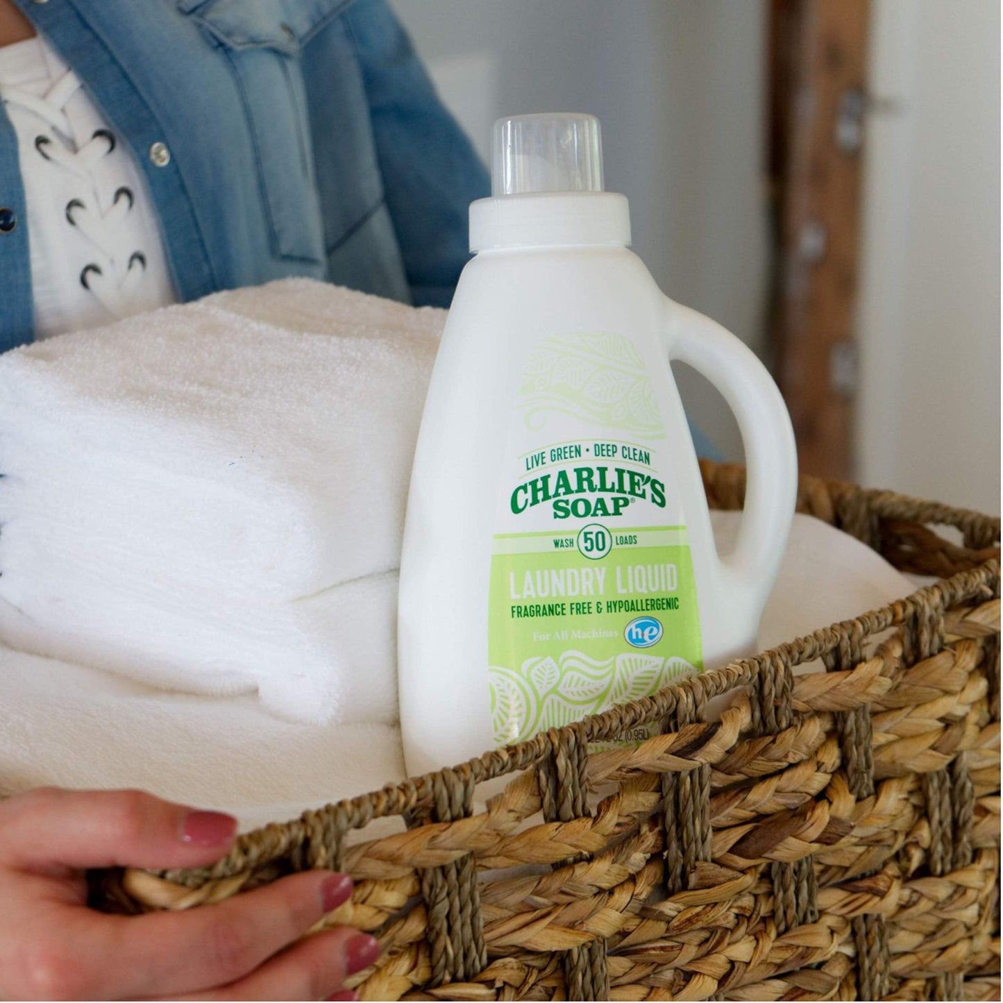 Charlie’s Soap Laundry Liquid (50 Loads, 2 Pack) Natural Deep Cleaning Hypoallergenic Laundry Detergent - Safe, Effective and Non-Toxic