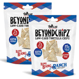 BeyondChipz Low Carb Tortilla Chips, Bang Bang Ranch, Keto Friendly, Gluten Free, 5.3oz Bag, Pack of 2