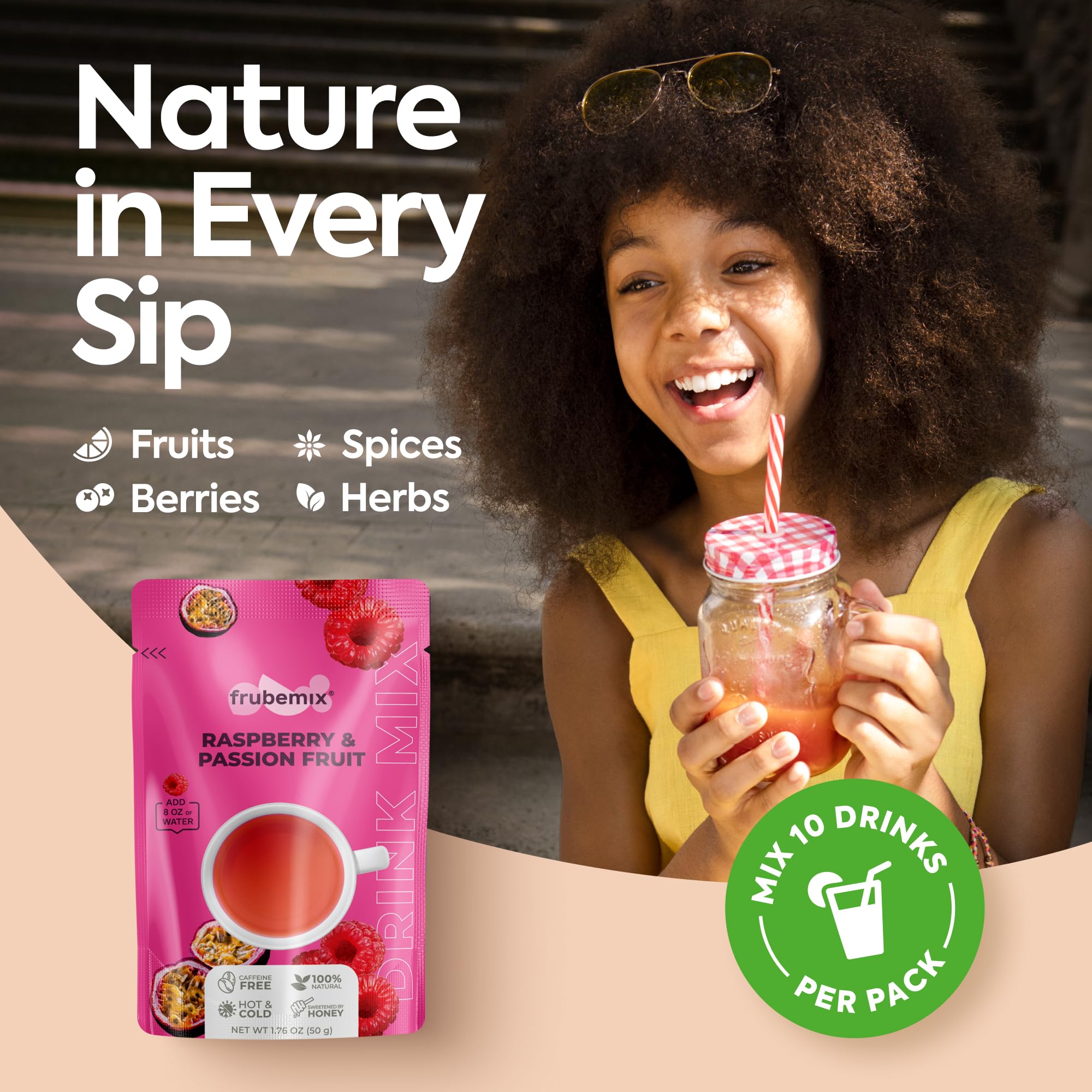 Frubemix Fruit & Berry Blend - Honey-Sweetened, Purée-Based Drink Mix for Sparkling Refreshers, Cocktails & Mocktails | Enjoy Hot or Iced | No