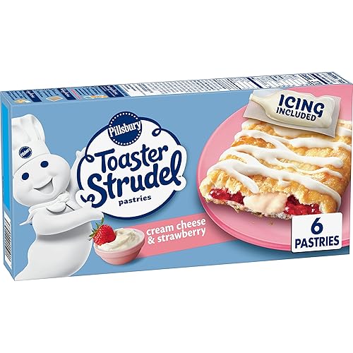 Pillsbury Toaster Strudel Frozen Pastries, Cream Cheese and Strawberry, 6 Ct, 11.7 oz