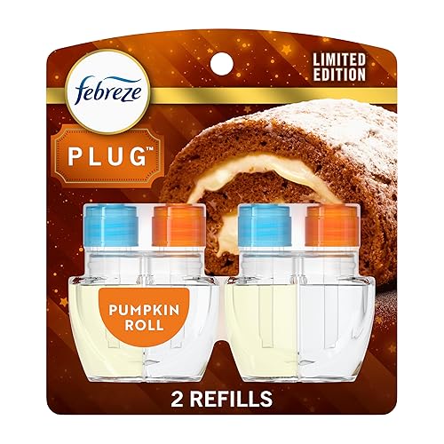 Febreze Plug In Air Freshener, Odor-Fighting Scented Oil Refill, Air Fresheners for Home and Bathroom and Kitchen, Long Lasting for Strong Odors