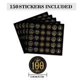 100 Years Old Round Candy Sticker - 100th Birthday Party Decor-Black Gold - Round Candy Sticker Party Favors - Labels Fit Chocolate Candy.5 Sheet
