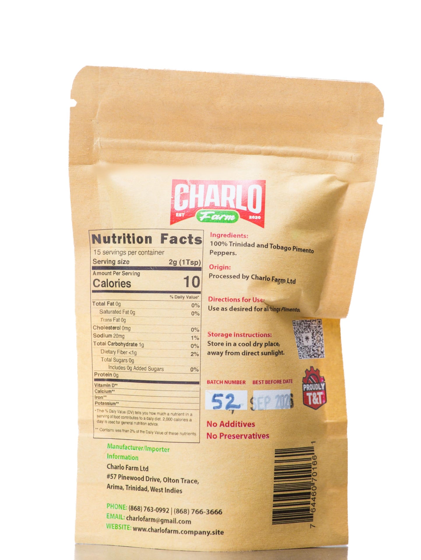 Charlo Farm's Pimento Flakes (30 g) - Authentic Caribbean Seasoning - Pimento Flakes from Trinidad- Authentic Trinidad Seasoning - Premium Dehydrated