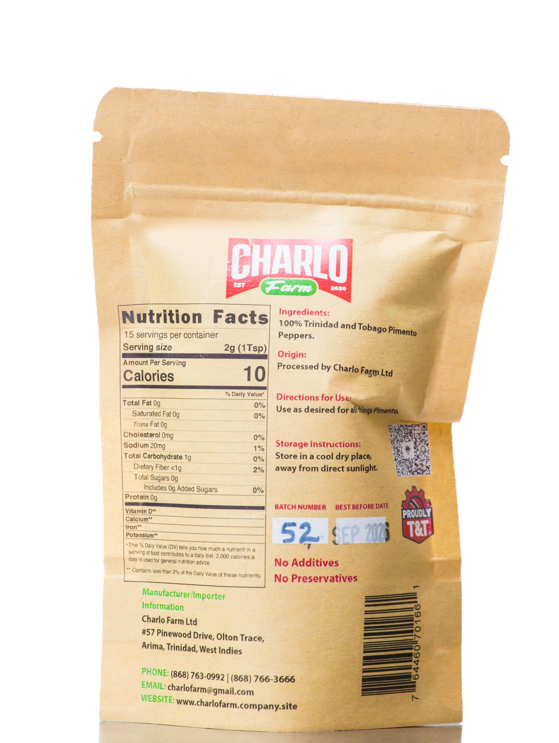 Charlo Farm's Pimento Flakes (30 g) - Authentic Caribbean Seasoning - Pimento Flakes from Trinidad- Authentic Trinidad Seasoning - Premium Dehydrated
