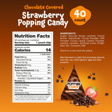 Popping Candy - 40 Mini Packs - Chocolate Rocks - Strawberry Flavored Candy Rocks - Individually Wrapped Candy for Classroom Rewards and Party Favors