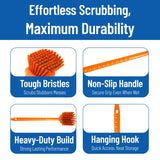 SPARTA 20" Floater Scrub Brush with Long Handle, Oil-Resistant Polyester Bristles, Multiple Trim Angles, Foam-Injected Polymer Block, Commercial