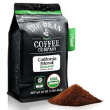 The Bean Organic Coffee Company California Blend, Medium Roast, Ground Coffee, 16-Ounce Bag,Café molido tostado organico