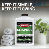 Roebic K-47-Q Cesspool Treatment: Prevents Clogging, Buildup, Exclusive Bacteria Digests Paper, Destroys Sludge - 32 Ounces, White/Green