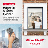 Tyroler Magnetic Window Cleaner Tool | The Silicone Glider R-3 AFC Fits Windows 0.2"-1.5" Thick | Double Sided Outside Window Cleaner Tool |