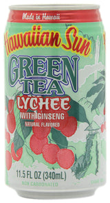 Hawaiian Sun Green Tea Lychee with Ginseng, 11.5-Ounce Cans (Pack of 24)